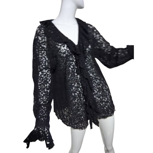 Y2k Vintage Chicos Whimsigoth Witchy Women's size XL Lace Vampire Fairygoth Top - Picture 3 of 10